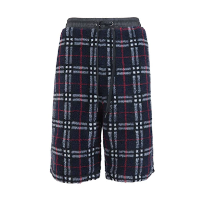 Burberry SS21 Check Drawstring Casual Shorts Navy Blue . 80163801