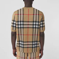 Details for Burberry SS21 T-Shirt Pendek Motif Kotak Jacquard Beige. 80435711