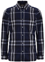Burberry SS21 Check Long Sleeve Shirt Dark Blue 39544941 Burberry SS21 Check Long Sleeve Shirt Dark Blue 39544941