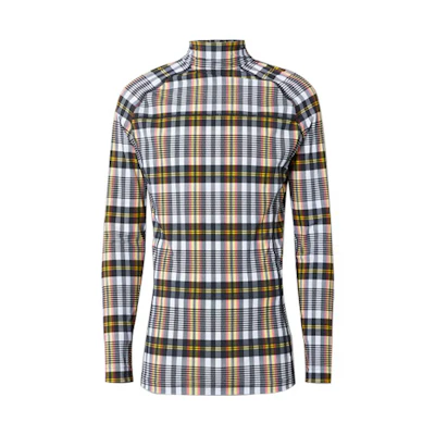 Burberry SS21 Check Print Zip Long-sleeve Tee Marigold Yellow Unisex 80378501