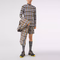 Lookbook Burberry SS21 格紋印花拉鏈長袖上衣 金盞花黃 男女同款 80378501