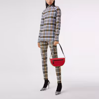 Shop Burberry SS21 格紋印花拉鏈長袖上衣 金盞花黃 男女同款 80378501