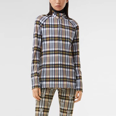 버버리 SS21 체크 프린트 지퍼 롱슬리브 티 마리골드 옐로우 유니섹스 80378501 Sizing 버버리 SS21 체크 프린트 지퍼 롱슬리브 티 마리골드 옐로우 유니섹스 80378501