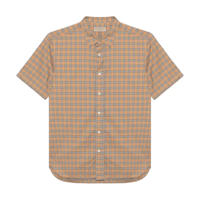 Burberry SS21 Checkered Short Sleeve Shirt Khaki 80038521