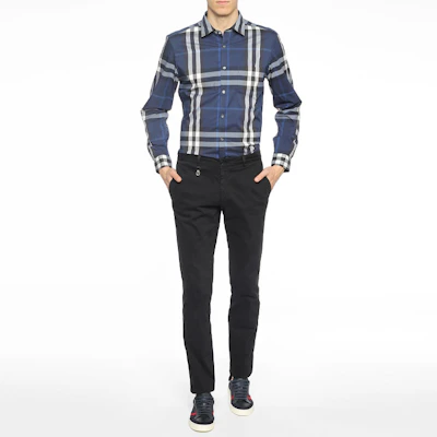 Kemeja Lengan Panjang Burberry SS21 Classic Check Saku Biru Tua 40234821 Shop Kemeja Lengan Panjang Burberry SS21 Classic Check Saku Biru Tua 40234821