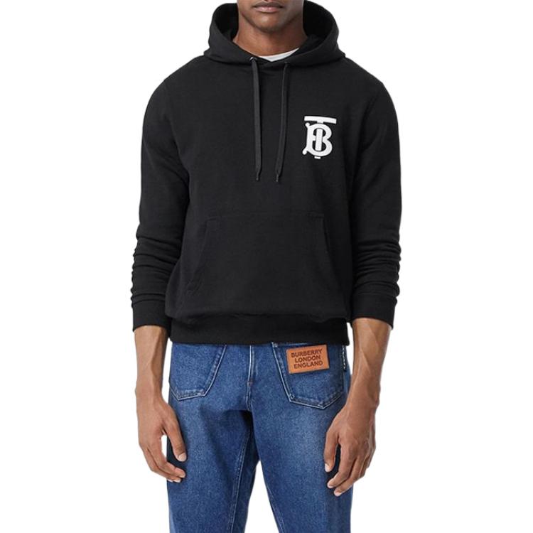 Shop 버버리 SS21 클래식 모노그램 프린트 블랙 캐주얼 스웻셔츠. 8024604-A1189