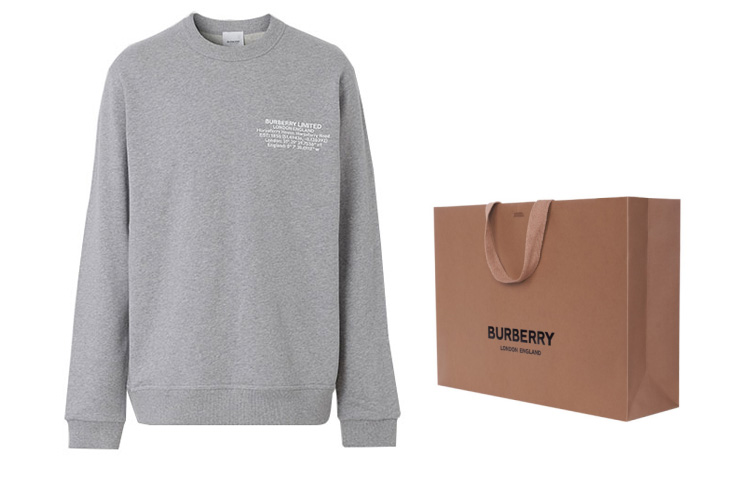 Burberry SS21 Coordinate Letter Monogram Cotton Sweatshirt Grey 80427521 圖 8