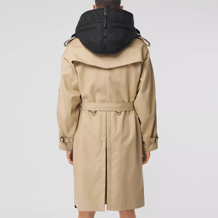 Purchase Burberry SS21 Jaket Hitam Nylon dengan Hood Boleh Tanggal Check. 80381891