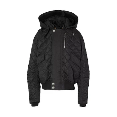 Burberry SS21 Detachable Hood Quilted Jacket Black 80382801