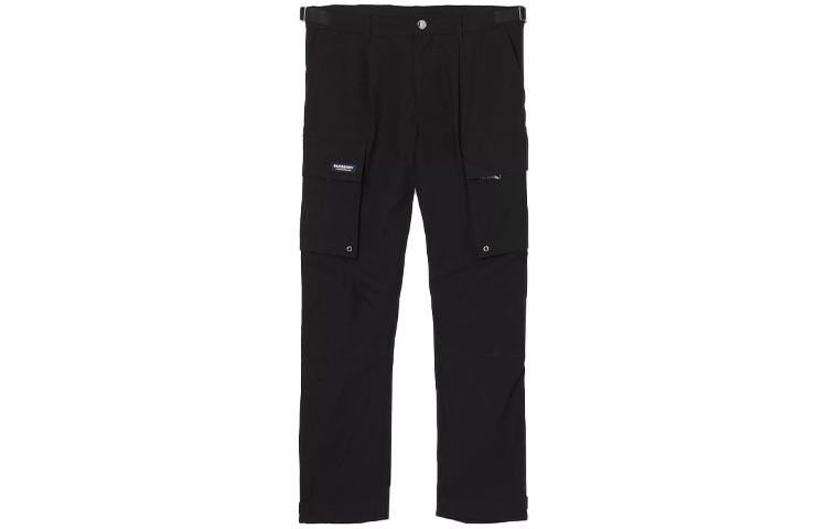 Burberry SS21 Functional Cargo Pants Black Multiple Pockets Cotton 80381331