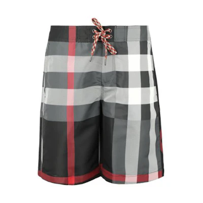 Burberry SS21 Gray Low-Waist Check Print Drawstring Shorts Casual. 80226481