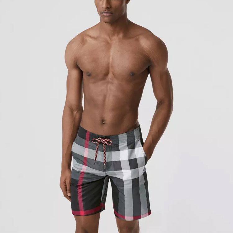 Burberry SS21 Gray Low-Waist Check Print Drawstring Shorts Casual. 80226481 圖 5