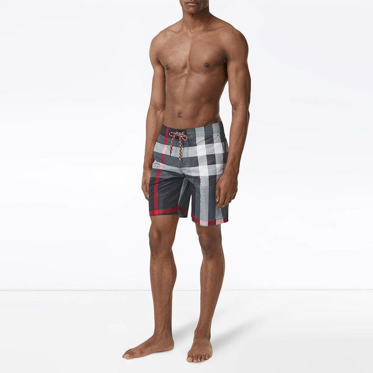 Burberry SS21 Gray Low-Waist Check Print Drawstring Shorts Casual. 80226481 圖 7