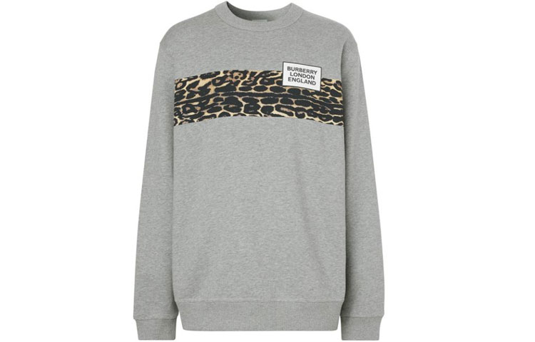 Burberry SS21 Grey Leopard Stripe Crewneck Long Sleeve Sweatshirt 80243711 圖 2