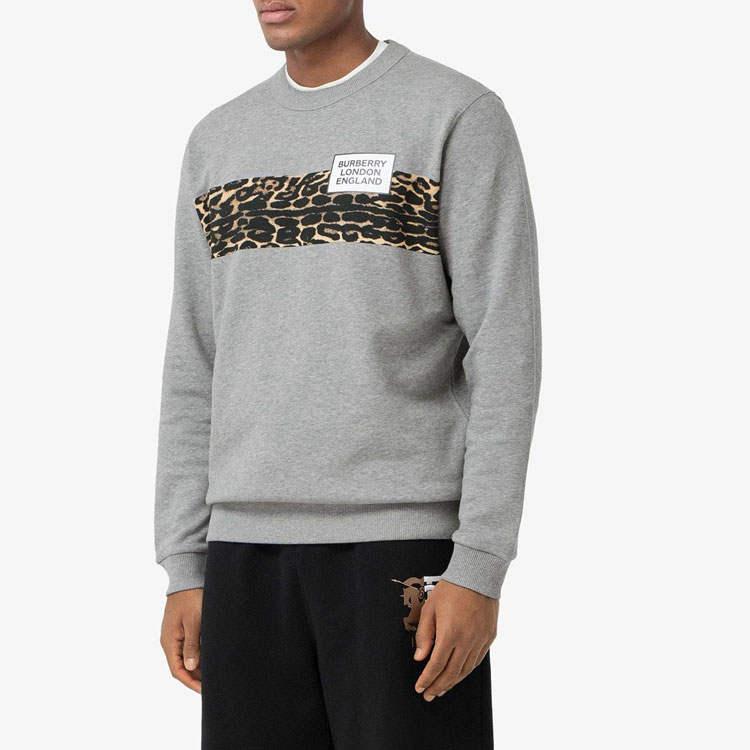 Burberry SS21 Grey Leopard Stripe Crewneck Long Sleeve Sweatshirt 80243711 圖 4