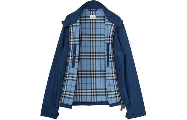 Burberry SS21 Harrington Jacket with Logo Patch in Navy Check. 80385771 圖 3
