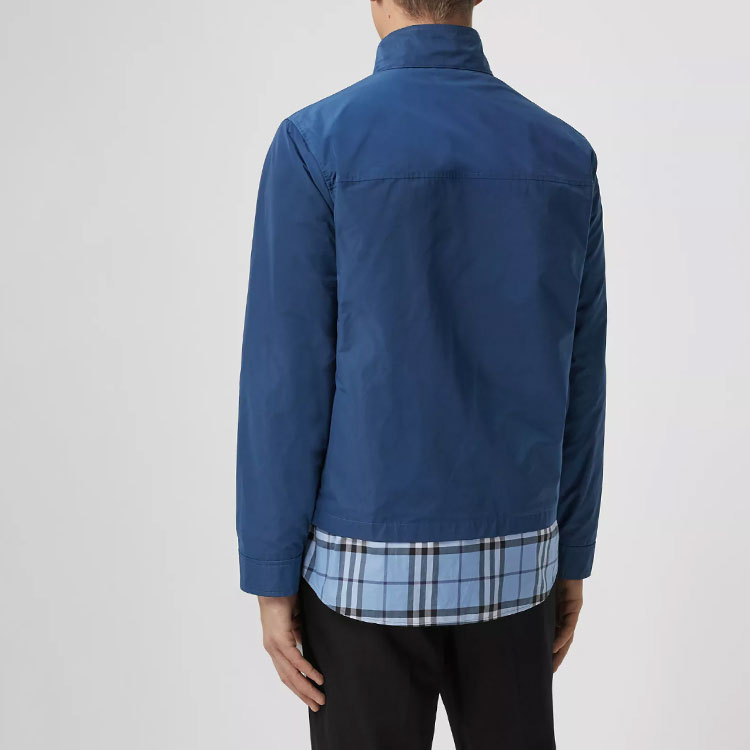 Burberry SS21 Harrington Jacket with Logo Patch in Navy Check. 80385771 圖 6