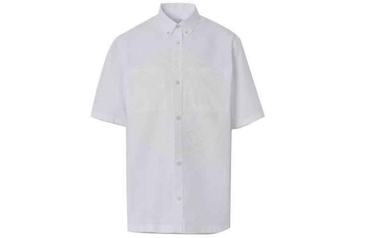 Burberry SS21 Logo Cotton Short Sleeve Relaxed Shirt White 80433291 圖 2