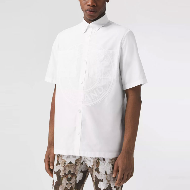 Burberry SS21 Logo Cotton Short Sleeve Relaxed Shirt White 80433291 圖 3