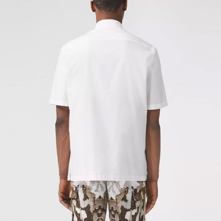 Burberry SS21 Logo Cotton Short Sleeve Relaxed Shirt White 80433291 圖 4