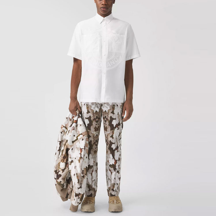 Burberry SS21 Logo Cotton Short Sleeve Relaxed Shirt White 80433291 圖 5