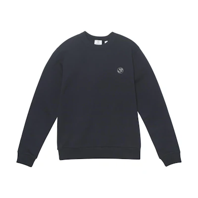 Burberry SS21 Logo Jacquard Cotton Crewneck Sweatshirt Coal Blue. 80432381
