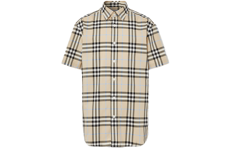 Burberry SS21 Logo Plaid Short Sleeve Shirt Light Almond. 80386641 圖 2
