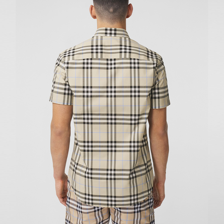 Burberry SS21 Logo Plaid Short Sleeve Shirt Light Almond. 80386641 圖 4