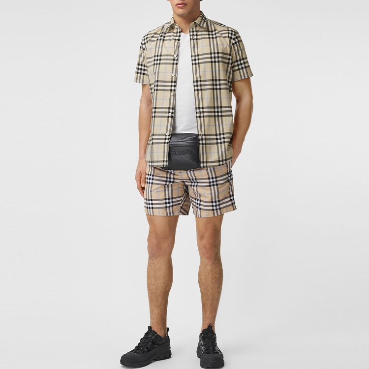 Burberry SS21 Logo Plaid Short Sleeve Shirt Light Almond. 80386641 圖 5