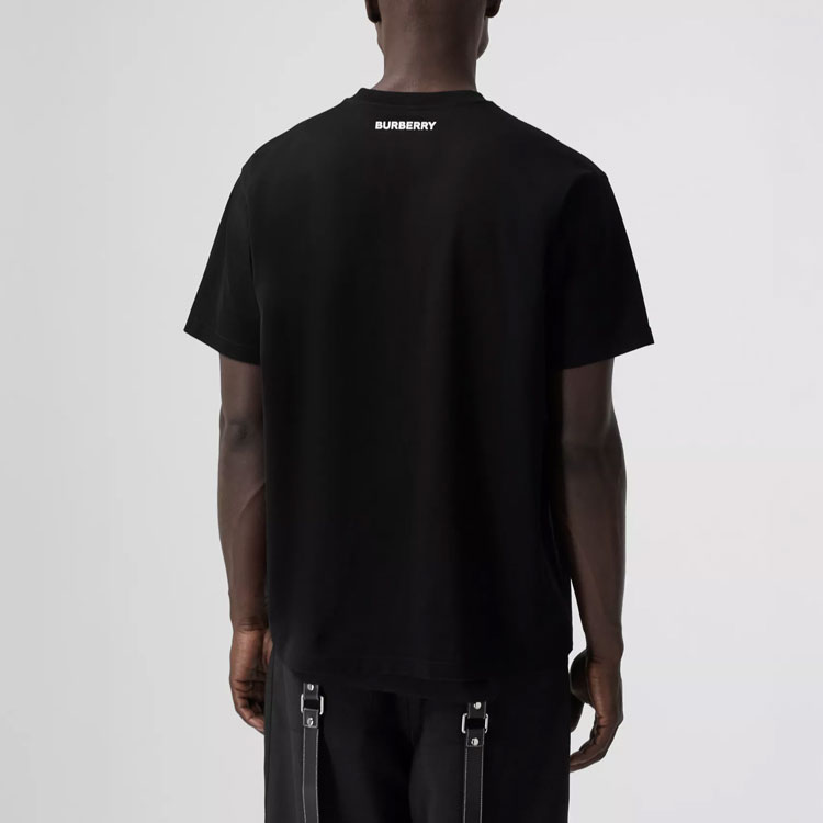 Details for Burberry SS21 Kaos Katun Longgar Motif Mermaid Hitam 80406831