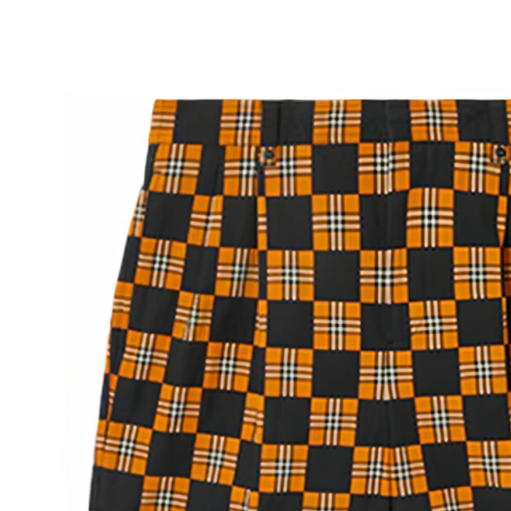 Details for 버버리 SS21 미드라이즈 체크 프린트 루즈핏 숏츠 딥 오렌지. 80425891