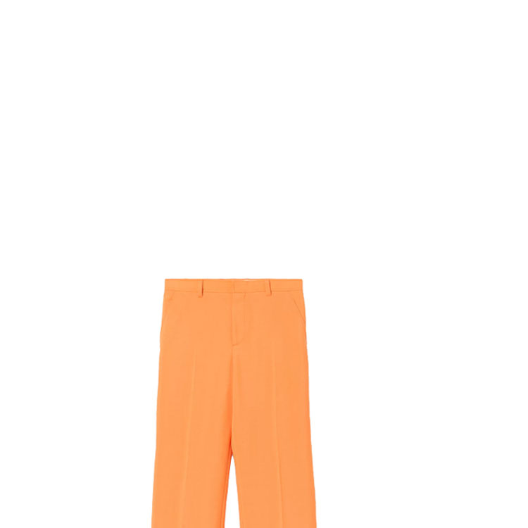 Sizing Burberry SS21 Seluar Kain Mohair Campuran Wide-Leg Jingga 45672251