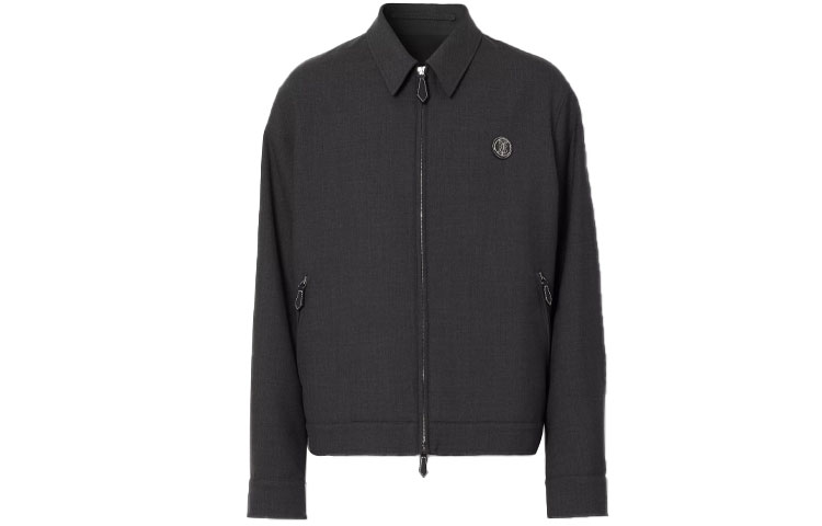 Burberry SS21 Monogram Wool Blend Jacket Black 80435531