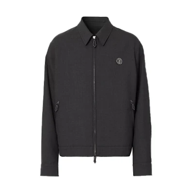 Burberry SS21 Monogram Wool Blend Jacket Black 80435531