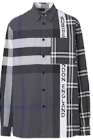 Burberry SS21 Oversized Check Pattern Shirt Grey Black 80339331 Burberry SS21 Oversized Check Pattern Shirt Grey Black 80339331