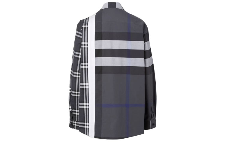 Burberry SS21 Oversized Check Pattern Shirt Grey Black 80339331 圖 3