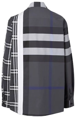 バーバリー SS21 オーバーサイズ チェック柄シャツ グレー ブラック 80339331 Lookbook バーバリー SS21 オーバーサイズ チェック柄シャツ グレー ブラック 80339331