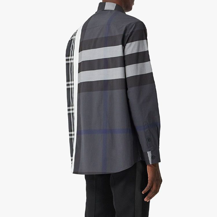 Burberry SS21 Oversized Check Pattern Shirt Grey Black 80339331 圖 6