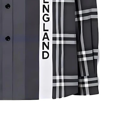 バーバリー SS21 オーバーサイズ チェック柄シャツ グレー ブラック 80339331 Sizing バーバリー SS21 オーバーサイズ チェック柄シャツ グレー ブラック 80339331