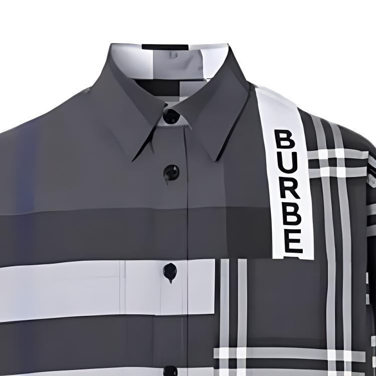 Burberry SS21 Oversized Check Pattern Shirt Grey Black 80339331 圖 8