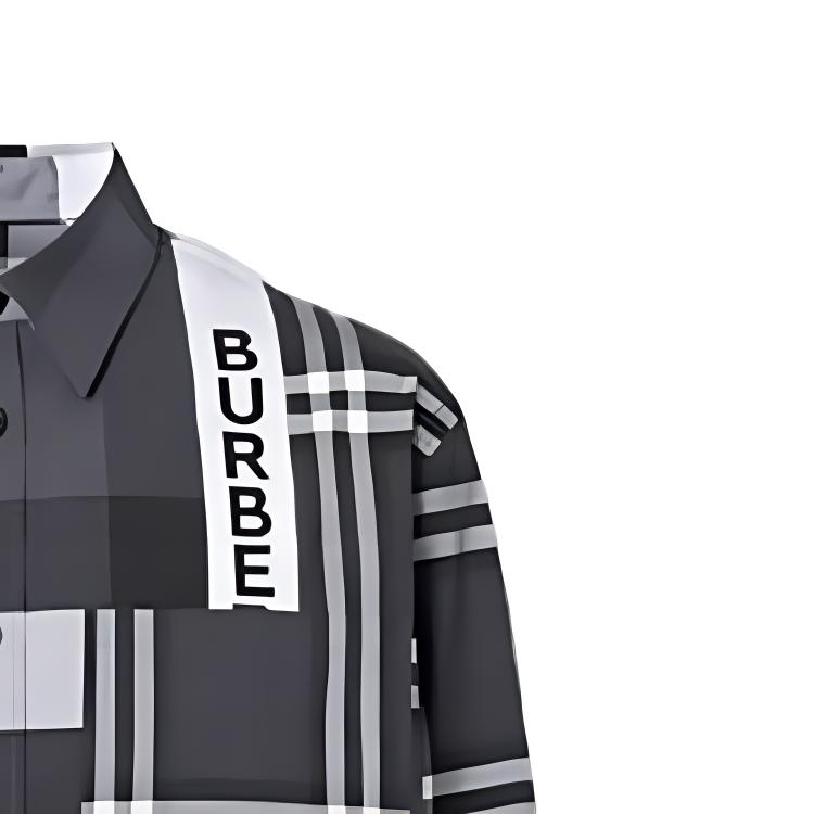 Burberry SS21 Oversized Check Pattern Shirt Grey Black 80339331 圖 9