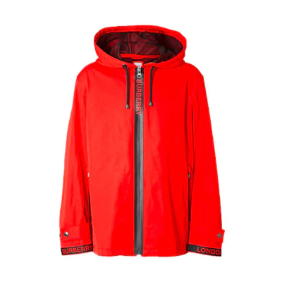 Burberry SS21 Red Hooded Zip Jacket 80140641