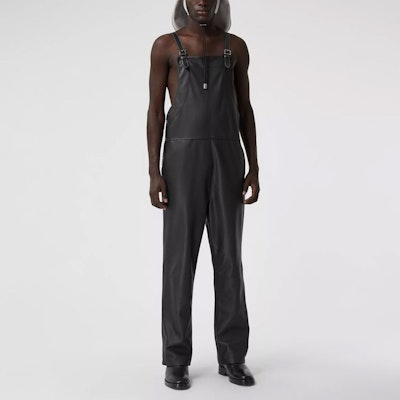 Burberry SS21 Shark Fin Leather Jumpsuit Black 45682671 Purchase Burberry SS21 Shark Fin Leather Jumpsuit Black 45682671