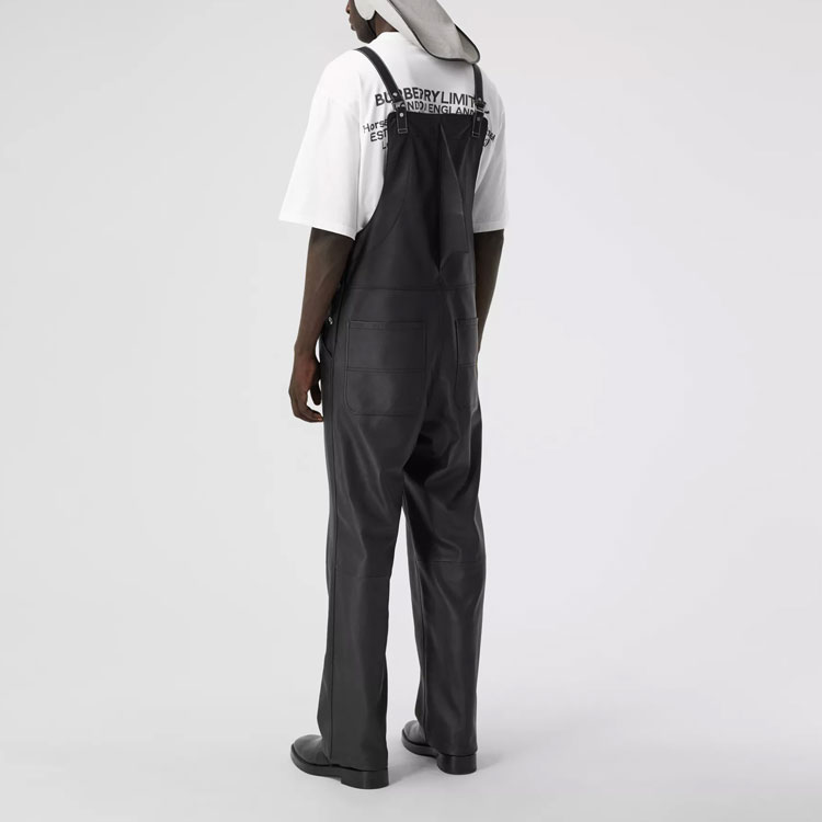 Details for Burberry SS21 Shark Fin Leather Jumpsuit Black 45682671