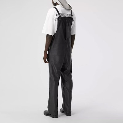 Burberry SS21 Shark Fin Leather Jumpsuit Black 45682671 Details for Burberry SS21 Shark Fin Leather Jumpsuit Black 45682671