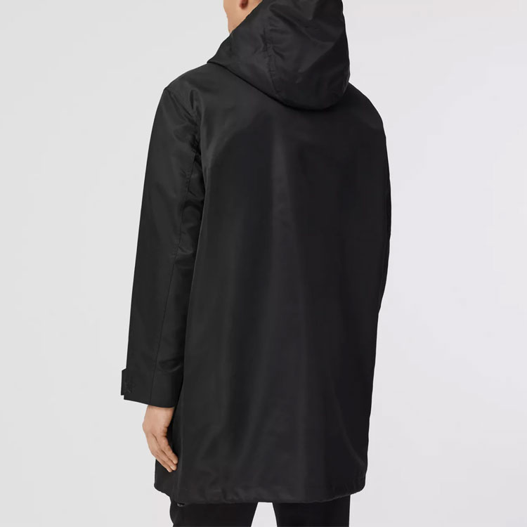 Burberry SS21 Shark Print Hooded Twill Coat Black 80406751 圖 5