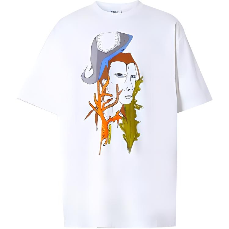 Burberry SS21 Sketch Print Cotton T-Shirt White 45676291
