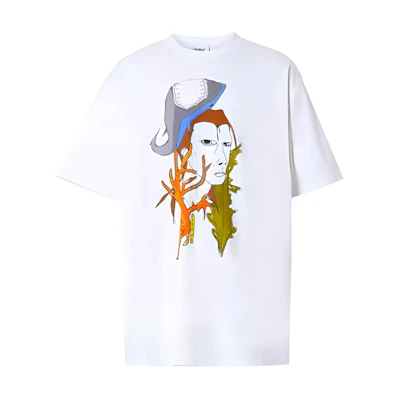 Burberry SS21 Sketch Print Cotton T-Shirt White 45676291