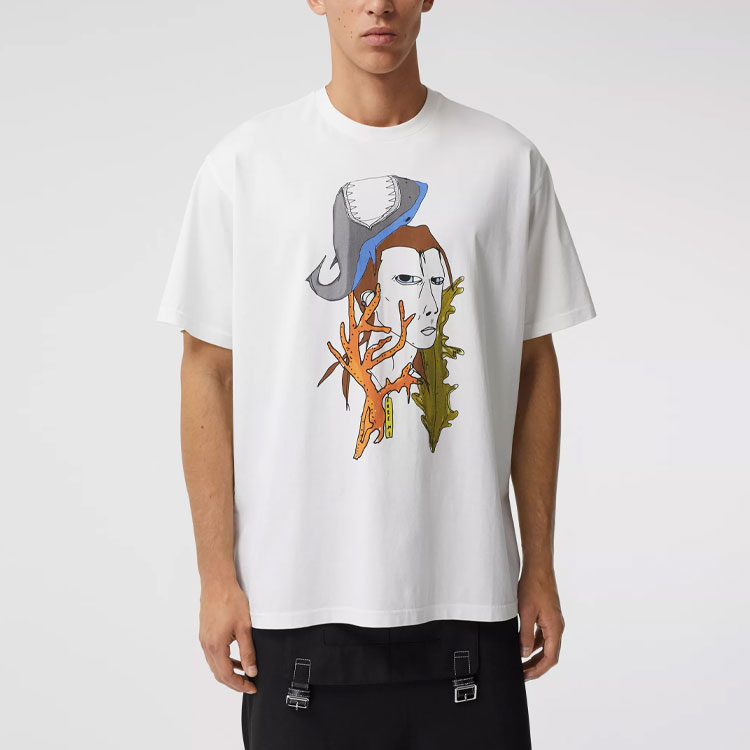 Burberry SS21 Sketch Print Cotton T-Shirt White 45676291 圖 4
