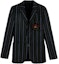 Buy Burberry SS21 Slim-Fit Green Striped Blazer with Embroidered Badge. 80024151